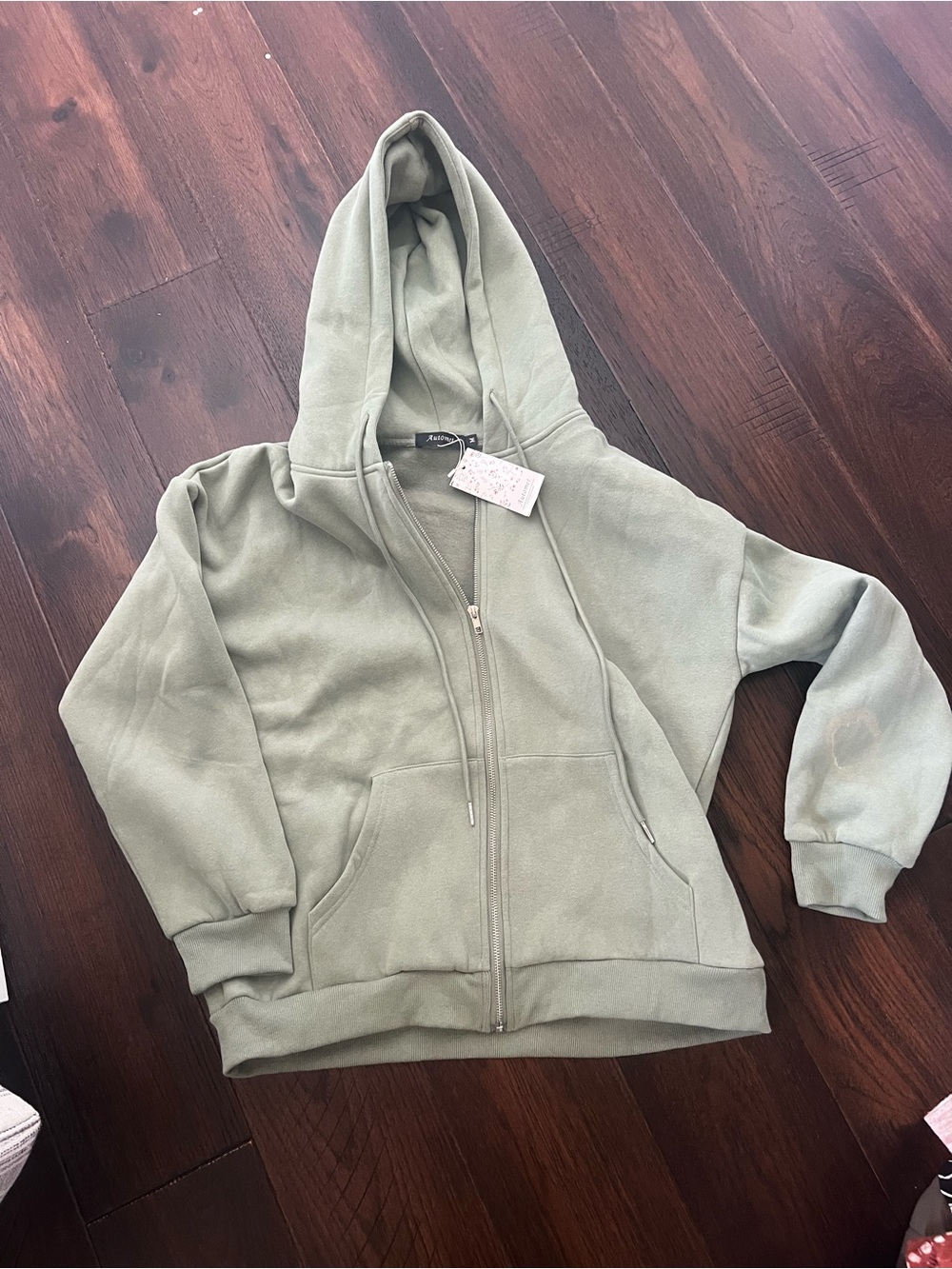 Sage Green Zip Hoodie
